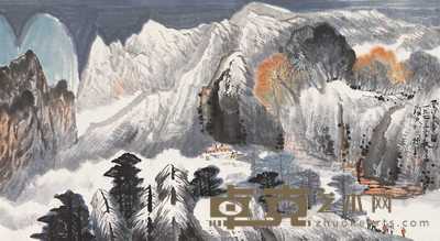 李琼久 1975年作 西望雪山 镜心 54.5×99.5cm